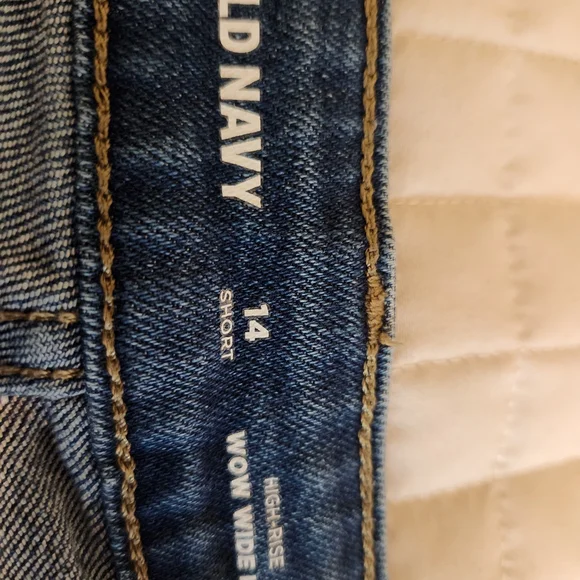 Old Navy High-Rise Wide Leg Jeans - Blue, 14 Short - Picture 2 of 2